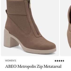 ABEO Metropolis Zip Metatarsal Tan Ankle Boots Size 9